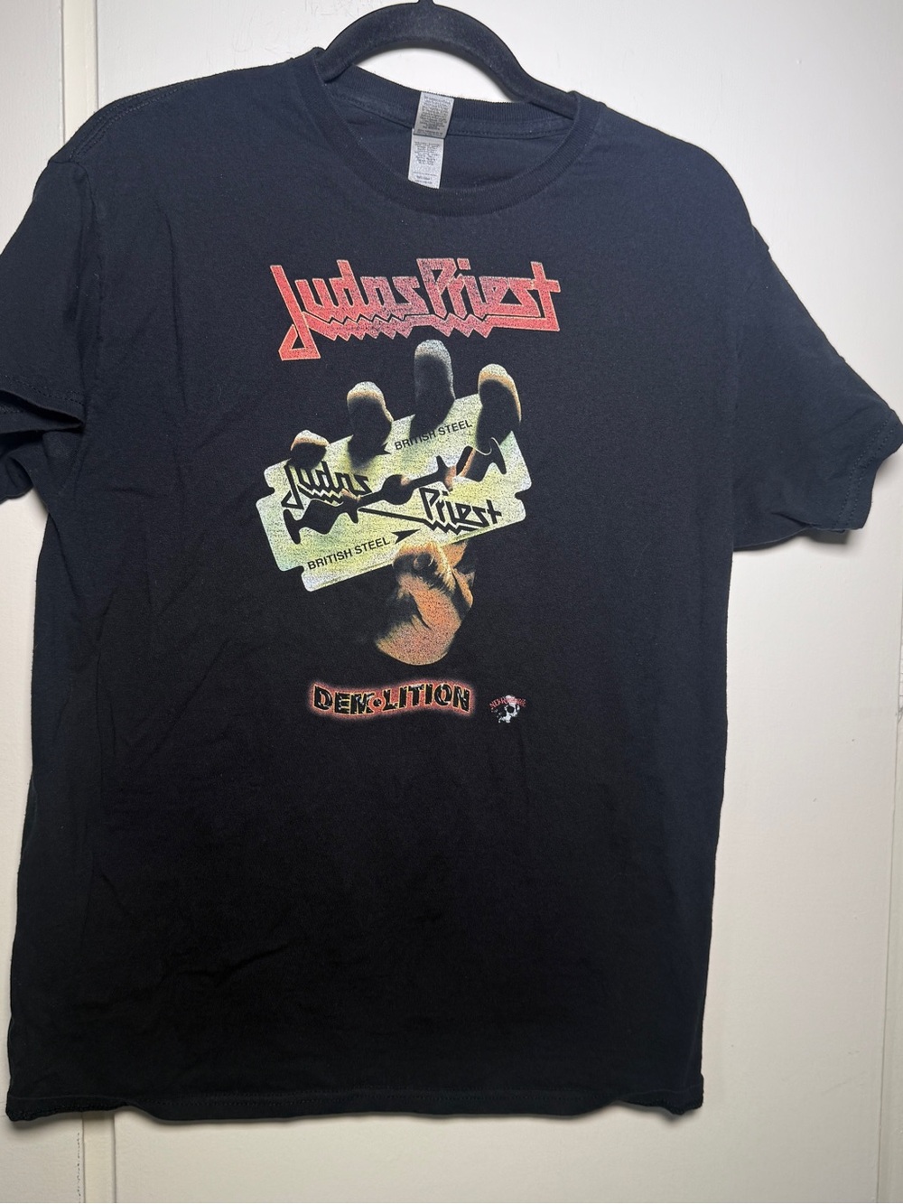 Judas Priest Concert Black Graphic Band T-Shirt - British Steel Design Medium
